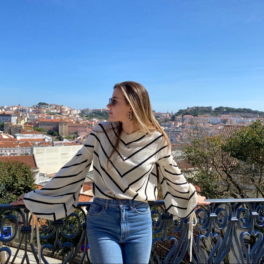 Zimmerman chevron sweater - cream and black